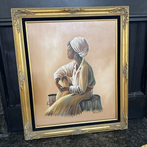 Kasper Oil On Canvas African Female Original Painting Artistic Impressions Vtg